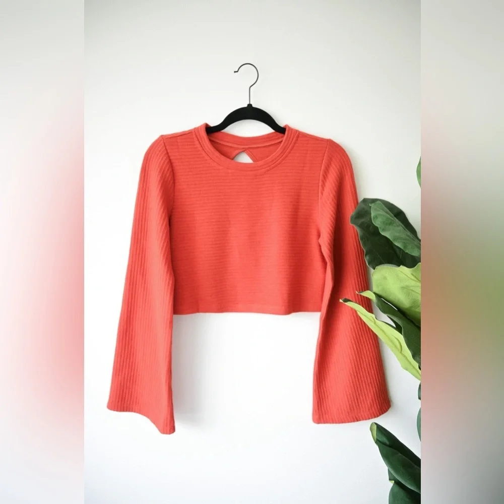 Band Of The Free Alize Bell Sleeve Crop Sweater - Picture 4 of 9